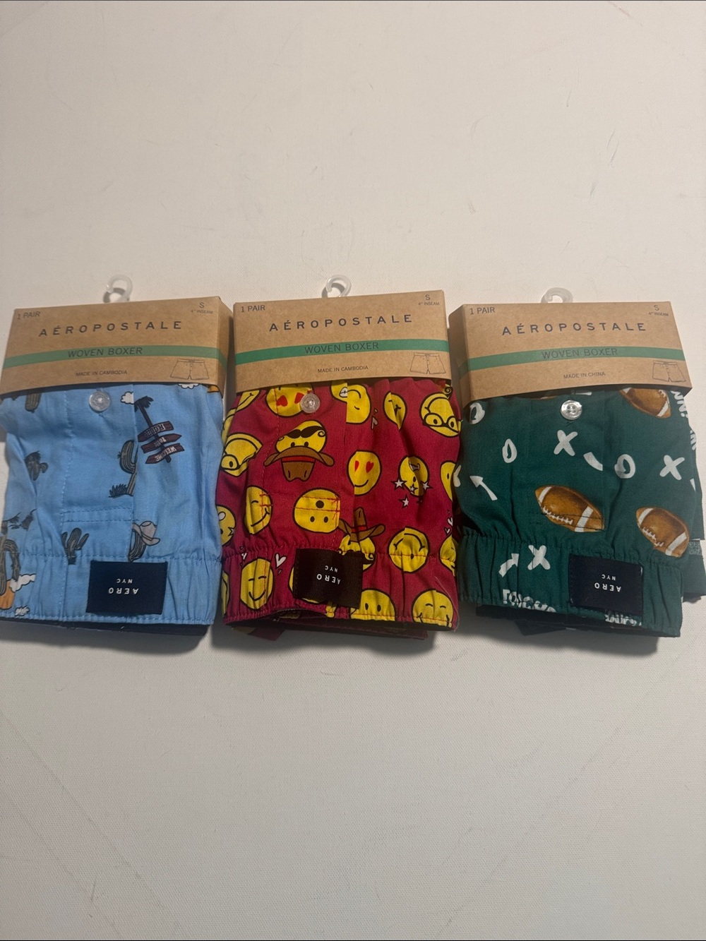 Aeropostale Boxers Mens Small 3 Pack